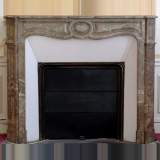 Lunel fleuri marble Pompadour fireplace mantel - Reference 1077 Width 4' '' 122cm Height 3' 3'' ¾ 101cm Lunel fleuri marble Pompadour fireplace mantel - Reference 1077 Width 4' '' 122cm Height 3' 3'' ¾ 101cm