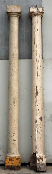 Pair of 18th century wood columns-0