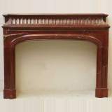 Louis XIV style red Griotte marble mantel with acroterion - Reference 1082 Width 5' 6'' ⅛ 168cm Height 4' 3'' ⅝ 131cm Louis XIV style red Griotte marble mantel with acroterion - Reference 1082 Width 5' 6'' ⅛ 168cm Height 4' 3'' ⅝ 131cm