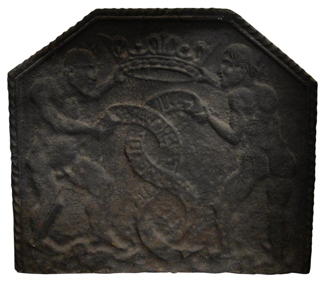 Rare antique 17th-century fireback with Satan-0