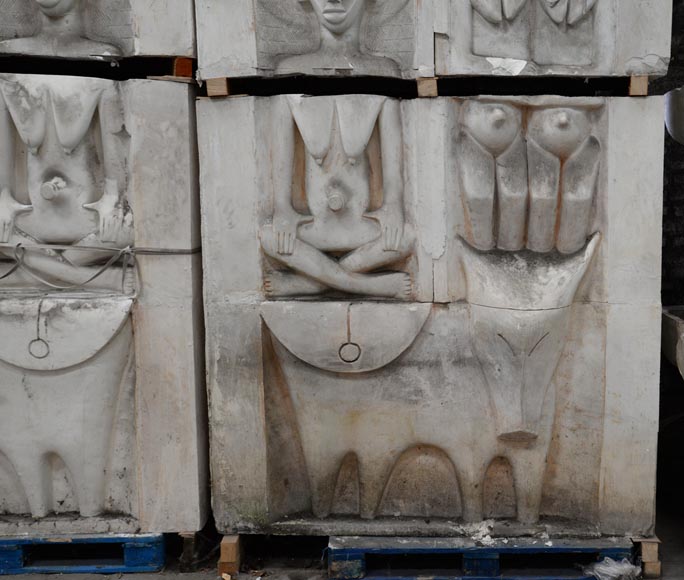 Set of ethnic style monumental decorative elements in plaster, 20th century-4