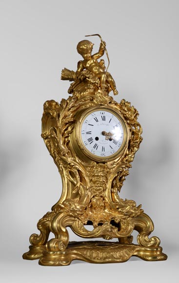 Léon MESSAGÉ (1842-1901) (att. to) - Antique Louis XV style clock-1