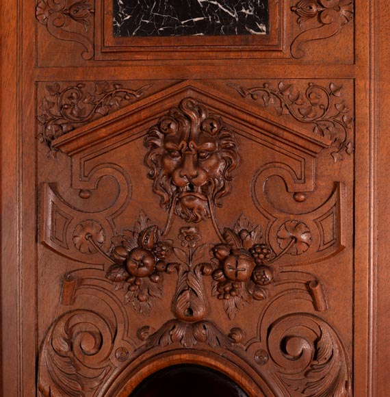 Large Neo-Renaissance style walnut cabinet -  Painted enamels signed by Theophile Soyer (1853-1940)-13