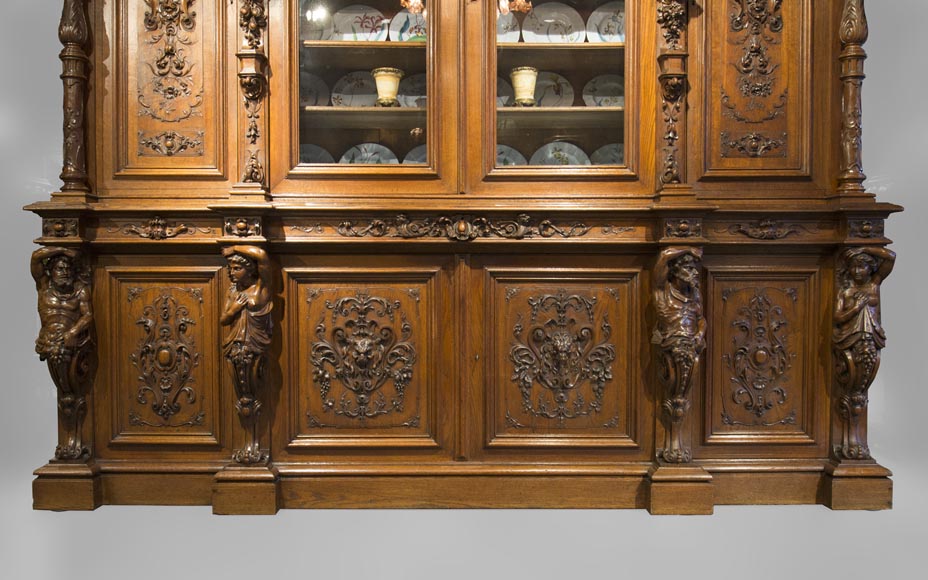 Richly carved Neo-Renaissance style buffet-12