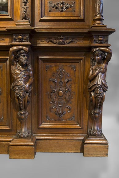 Richly carved Neo-Renaissance style buffet-17