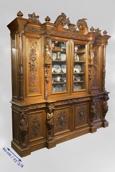 Richly carved Neo-Renaissance style buffet-20