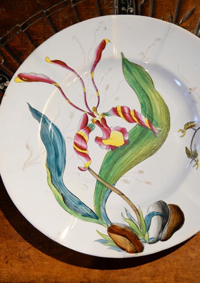 SAINT-CLEMENT manufactory - Plate set with orchids-5