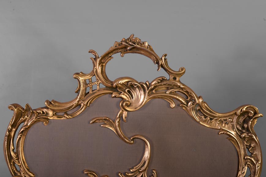 Louis XV style firescreen with Cupid in bronze, 1970's-1