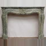 Fireplace mantel in Vert d'Estours marble - Reference 1098 Width 4' 9'' ⅛ 145cm Height 3' 6'' ⅛ 107cm Fireplace mantel in Vert d'Estours marble - Reference 1098 Width 4' 9'' ⅛ 145cm Height 3' 6'' ⅛ 107cm