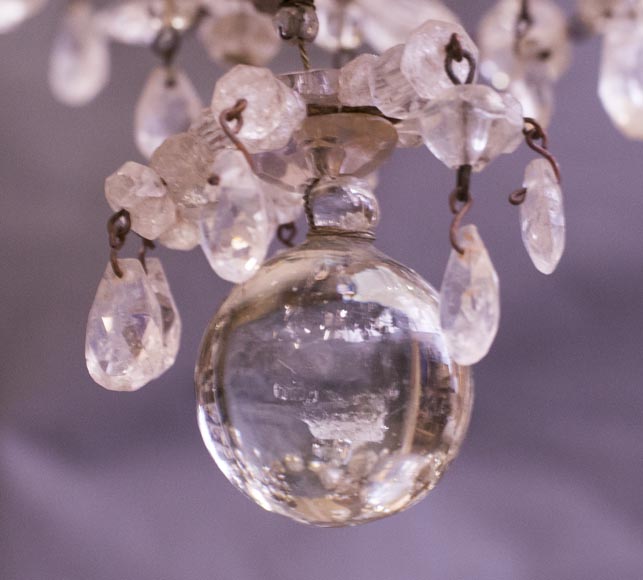 Louis XV style cage chandelier in rock crystal and gilded metal-5