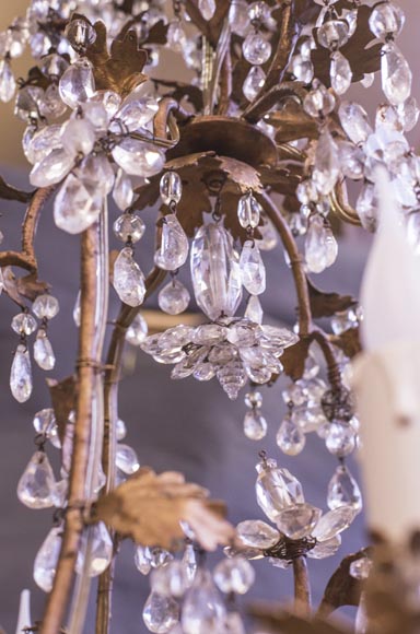 Louis XV style cage chandelier in rock crystal and gilded metal-6