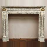 White Arabescato marble Louis XVI style mantel with bronzes - Reference 1103 Width 4' 4'' ¾ 134cm Height 3' 7'' ¼ 110cm White Arabescato marble Louis XVI style mantel with bronzes - Reference 1103 Width 4' 4'' ¾ 134cm Height 3' 7'' ¼ 110cm