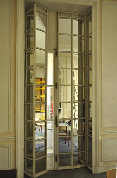 Three pairs of interior shutters made of metal with mirrors-5