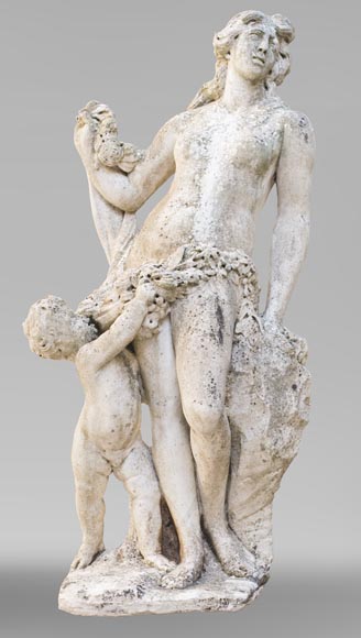Venus and Cupid, 17th century Dutch sculpture, in Carrara marble-0
