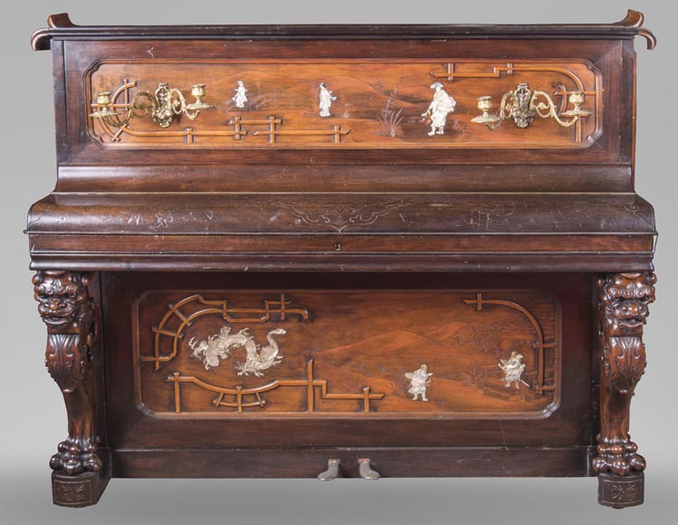 Perret et Vibert (attr. to) - Japanese style piano with an Oriental dragon-0