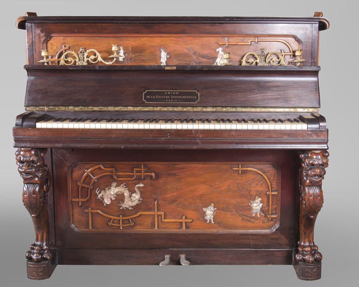 Perret et Vibert (attr. to) - Japanese style piano with an Oriental dragon-1