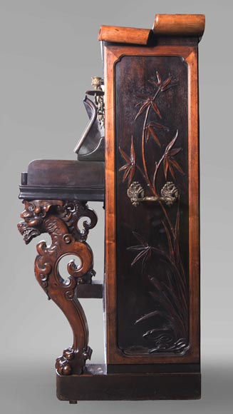 Perret et Vibert (attr. to) - Japanese style piano with an Oriental dragon-3