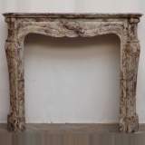 Right-click and open in new tab/window to print picture of ref. 1124 Salomé marble Pompadour style fireplace mantel