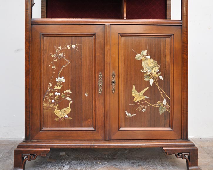 Japanese style display cabinet with birds-5