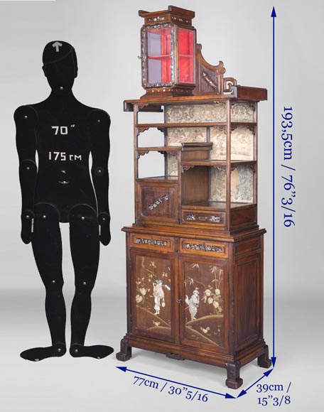 Maison des Bambous Alfred PERRET et Ernest VIBERT (attributed to) - Far Eastern inspired display cabinet-12