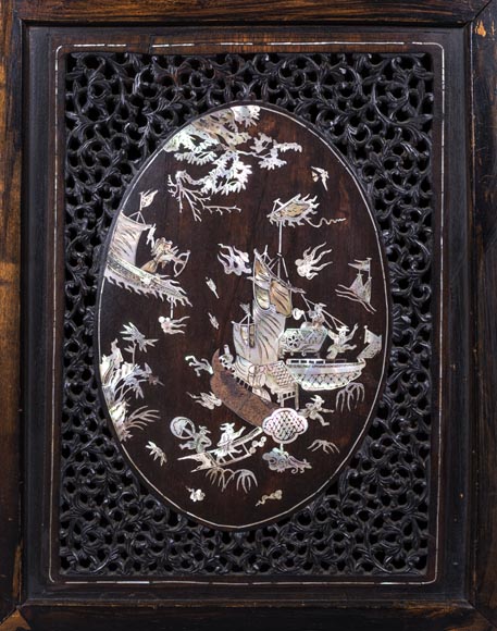 Display cabinet of Far Eastern inspiration, hexagonal form-1
