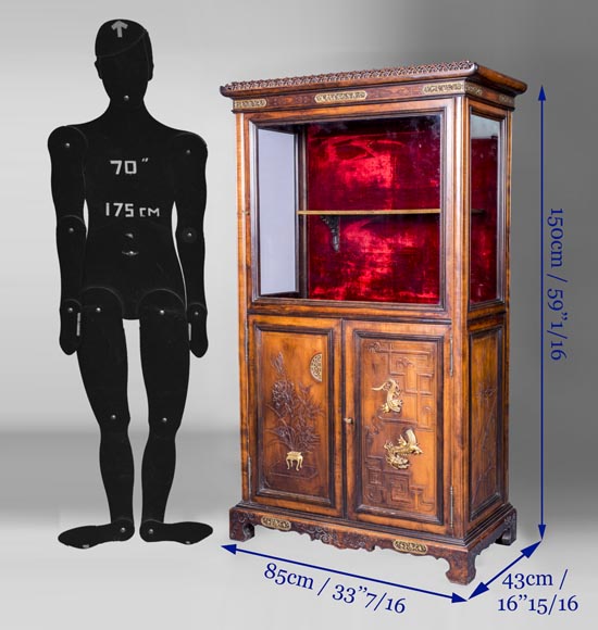Display cabinet with Far Eastern decoration in the style of Gabriel Viardot (1830-1906)-8