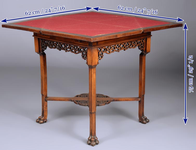 Japanese style game table with an engraved decoration-13