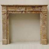 Sarrancolin marble Louis XVI style fireplace mantel, 19th century - Reference 1136&nbsp;Width&nbsp;4' '' ⅞&nbsp;Height&nbsp;3' 6'' ½