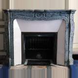 Grey marble Pompadour Fireplace mantel - Reference 1138&nbsp;Width&nbsp;4' 5'' ⅛&nbsp;Height&nbsp;3' 6'' ⅛