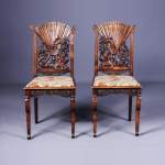 Maison Soubrier, Pair of chairs with fan-shaped backs