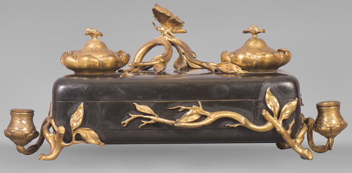 Frédéric-Eugène PIAT (1827-1903) (attributed to) - Inkwell with butterfly-0