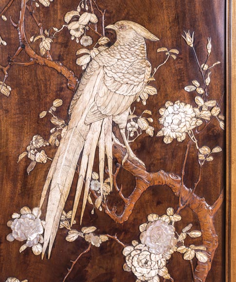 Gabriel VIARDOT (1830-1906) (attributed to) - A major Japanese wardrobe with large marquetry panels-6
