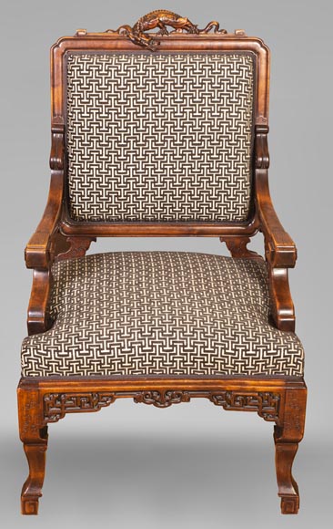Gabriel VIARDOT (attributed to) - Set of two dragon chairs-1