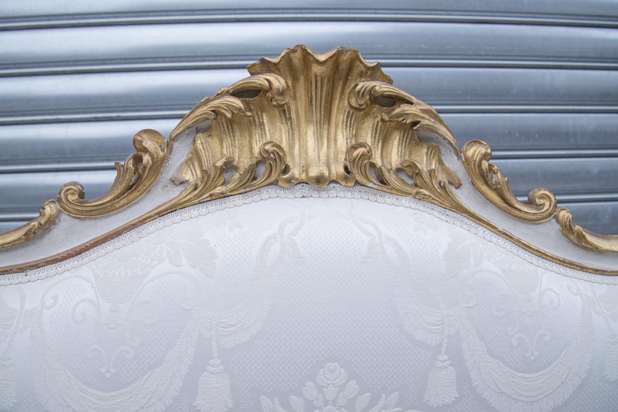 A large Louis XV style bench made out of gilded wood-11