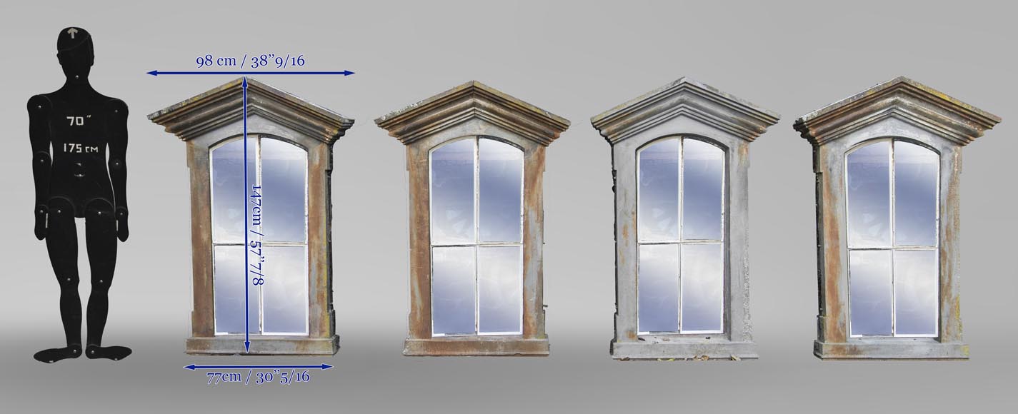 Set of four cast iron window frames-8