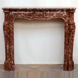 Pompadour mantel in Griotte marble - Reference 1161 Width 3' 10'' ⅞ 119cm Height 3' 5'' ⅜ 105cm Pompadour mantel in Griotte marble - Reference 1161 Width 3' 10'' ⅞ 119cm Height 3' 5'' ⅜ 105cm