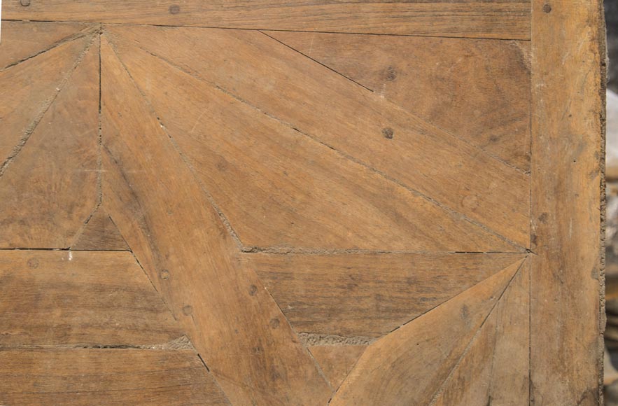 Lot of antique walnut parquet flooring, Star of David decor, 18th century-2