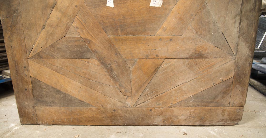 Lot of antique walnut parquet flooring, Star of David decor, 18th century-4