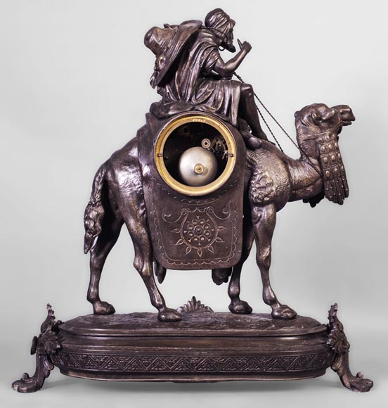 Clock with a egyptian meharist on his mount, late 19th century-8