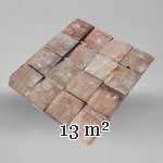 Little set of terracotta floor tiles in square shape