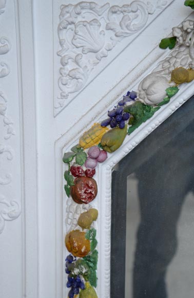 Napoleon III style overmantel pierglass with carved decoration of a garland of fruits-3