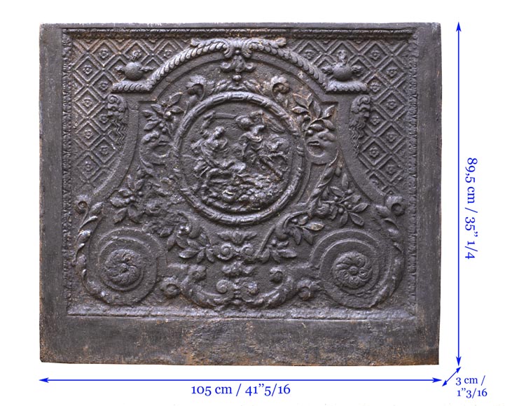 An antique fireback representing the Sacrifice of Isaac-7