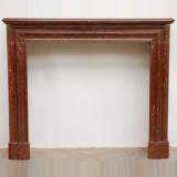 Bolection red Griotte marble mantel - Reference 1176&nbsp;Width&nbsp;4' 1'' ⅝&nbsp;Height&nbsp;3' 5'' ⅜