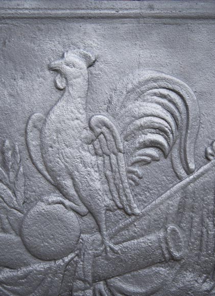 Modern fireback with the Gallic rooster decoration-1