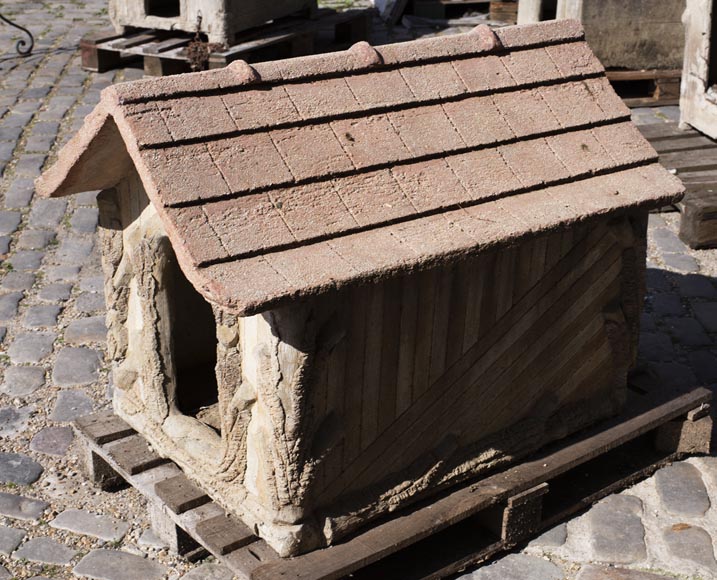 Beautiful cement doghouse in Rocaille style-4