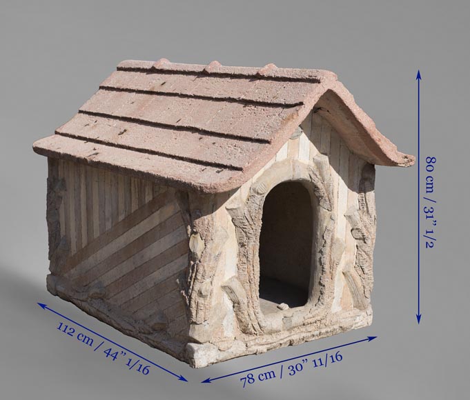 Beautiful cement doghouse in Rocaille style-10
