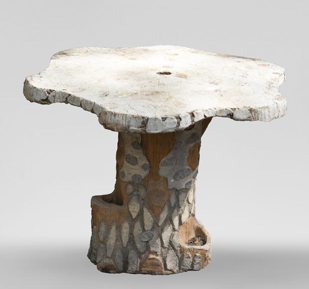 Rocaille style garden table made out of cement-0