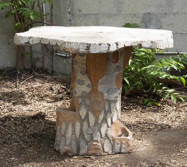 Rocaille style garden table made out of cement-1