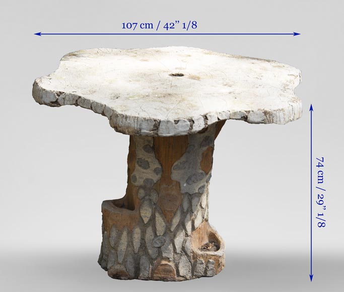 Rocaille style garden table made out of cement-6