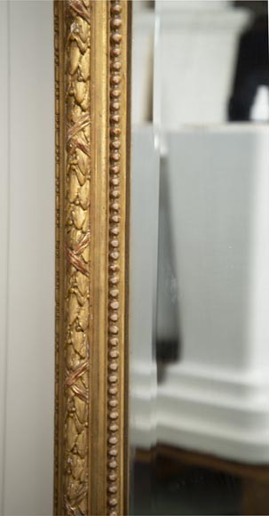 Antique gilded Trumeau, Napoleon III style, with a bevelled mirror-4